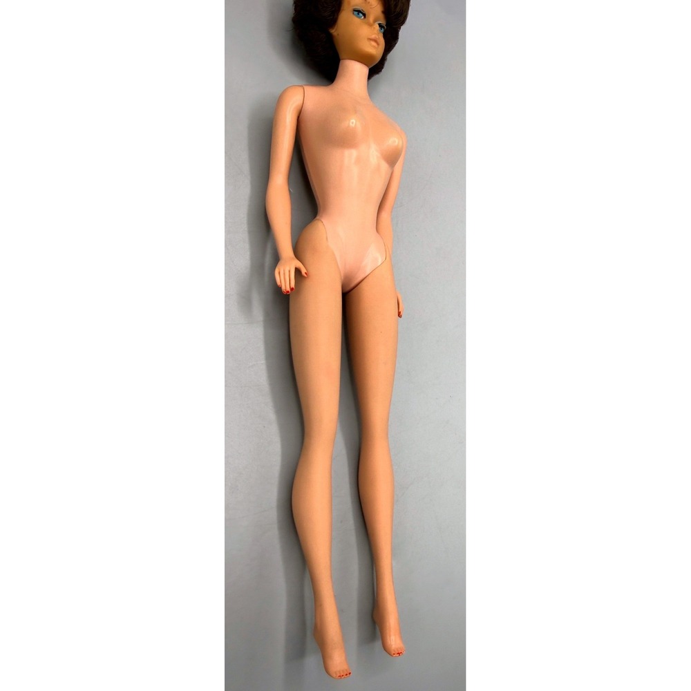 Vintage 1958 Mattel Barbie Doll Brunette Bubblecut Blue Eyes Knit Outfit Fair - Picture 7 of 16